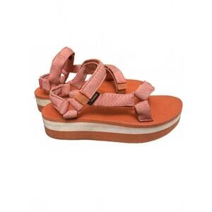 TEVA FLATFORM UNIVERSAL SANDALS CORAL & WHITE - WOMEN’S 9